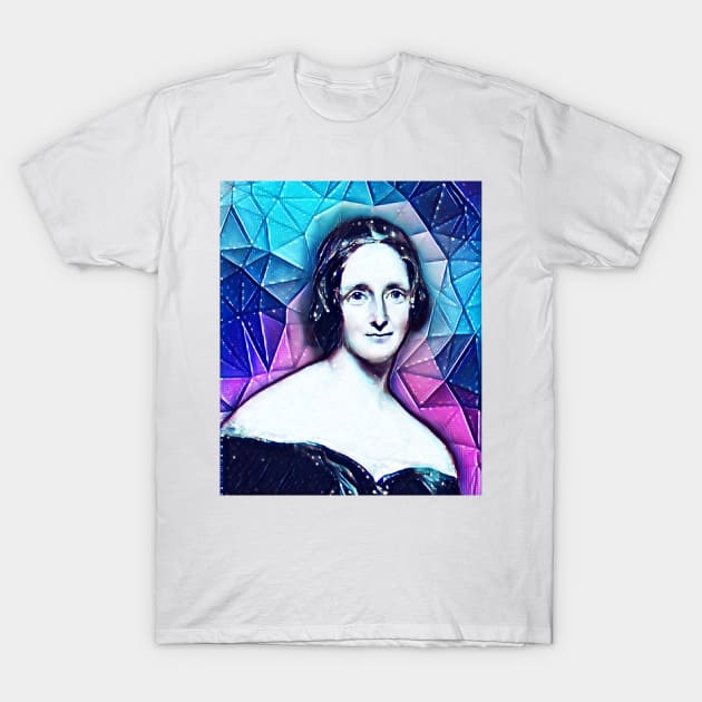 Mary Shelley Snowy Portrait | Mary Shelly Black artwork 6 T-Shirt by JustLit